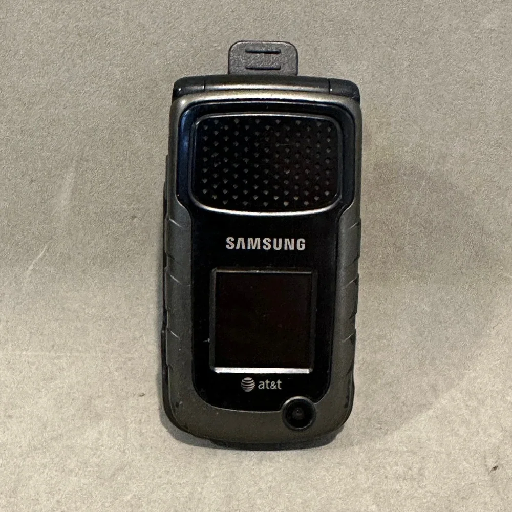 Samsung Rugby SGH-A837 AT&T Rugged Flip Phone Black with Belt Clip Holster